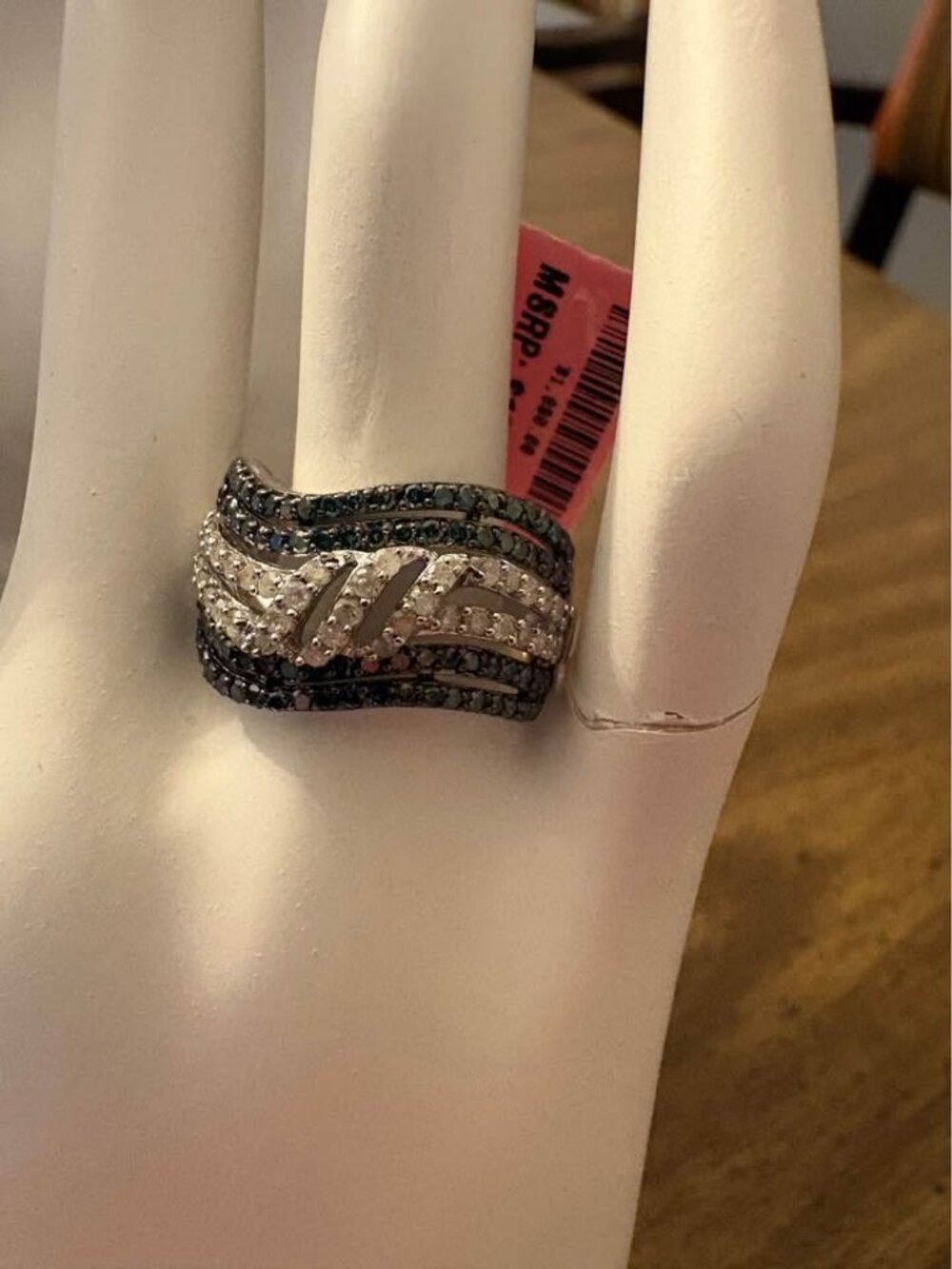 Sterling Silver 1.00 CTTW Natural Diamond Ring Size 7